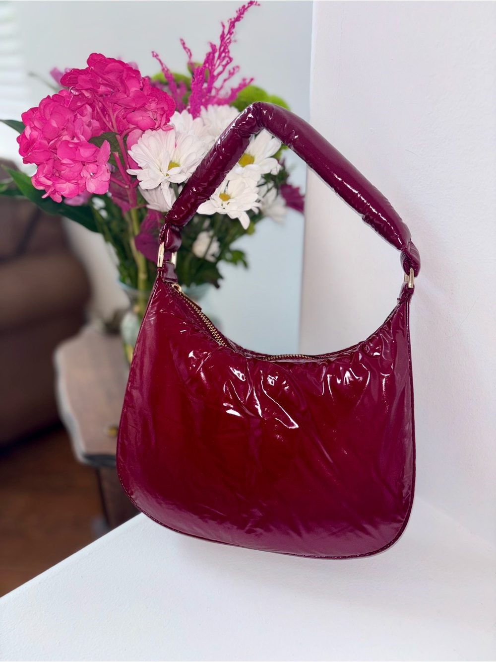 🧨SALE 4th OF JULY🧨 Patent Hobo Shoulder Bag Y2K Glossy Crescent Purse